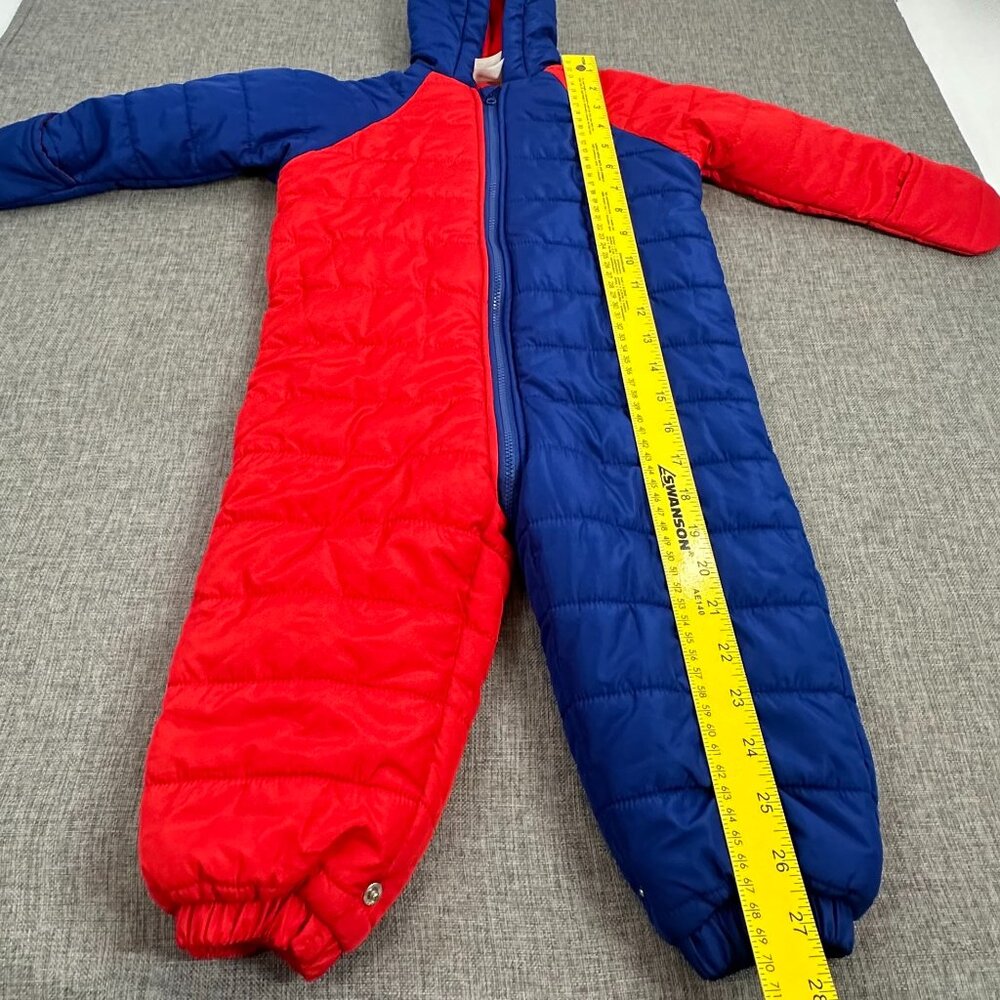 NEW!‎ First Impressions Baby Hooded Snowsuit Winter Jumpsuit Blue Red 18 months - Picture 5 of 14